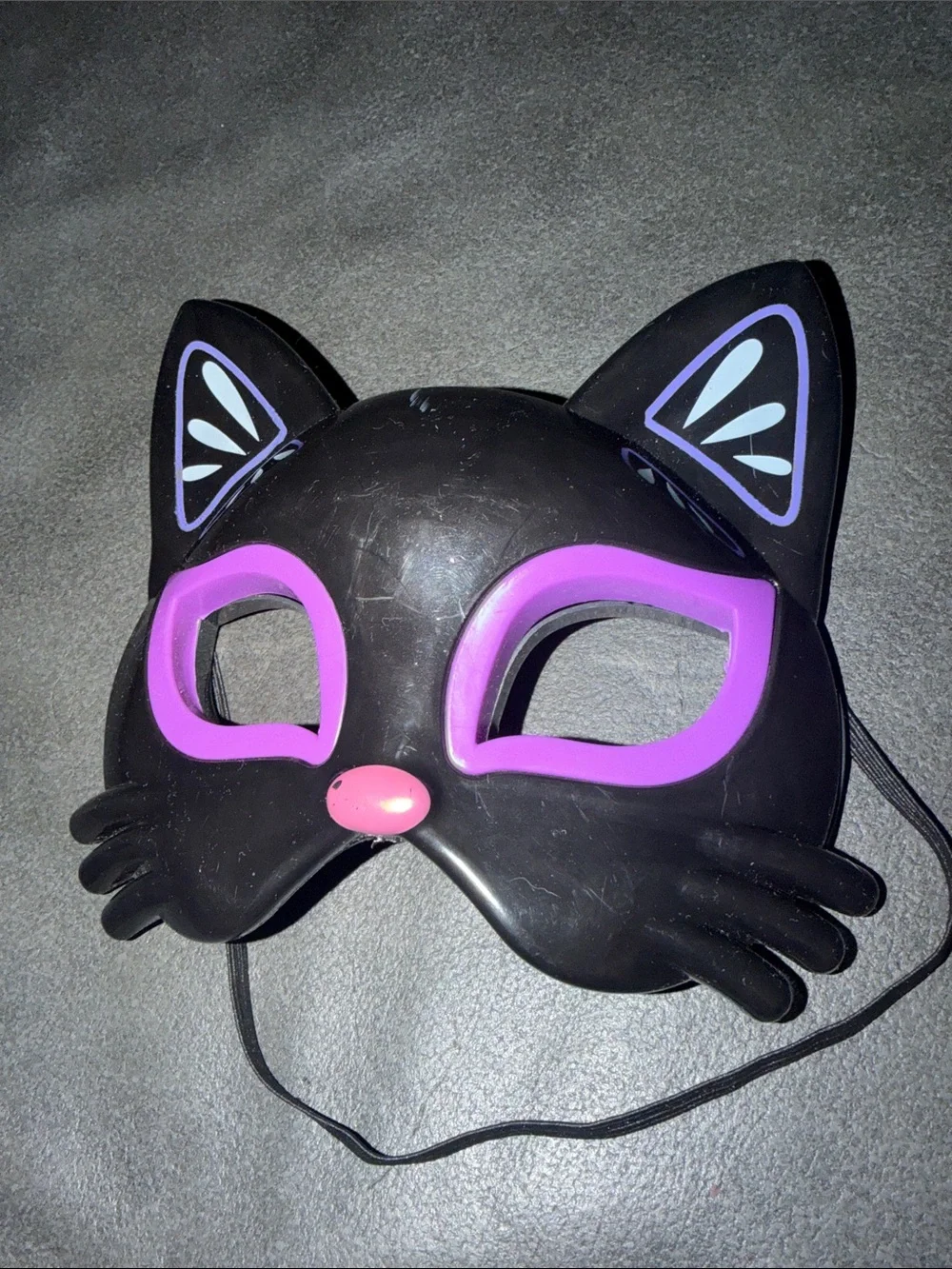 Fortnite gaming Cat Eye Costume Mask - Black with Purple Accents by